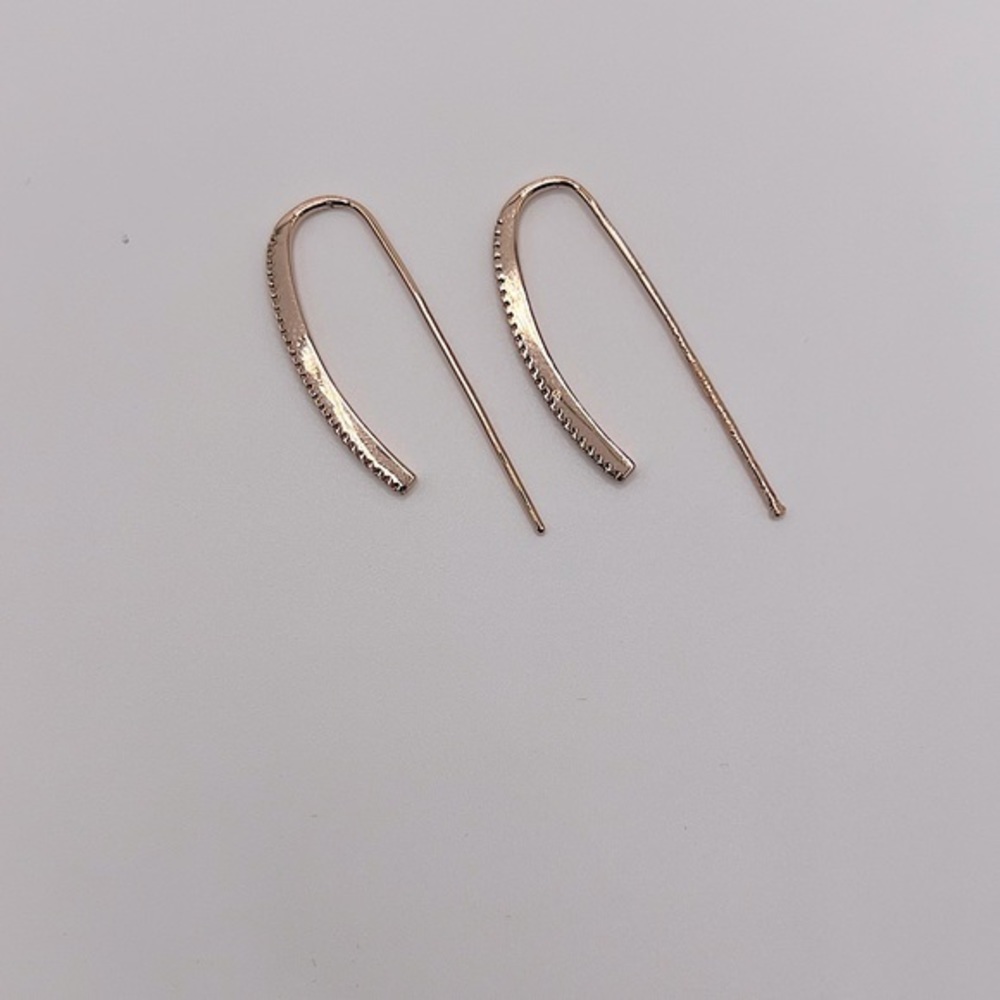 14 rose gold diamond hook earrings - Picture 5 of 7